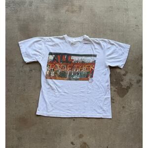 Vintage 1990 Berlin Wall, Germany Art Tee White Size Small/Medium Political